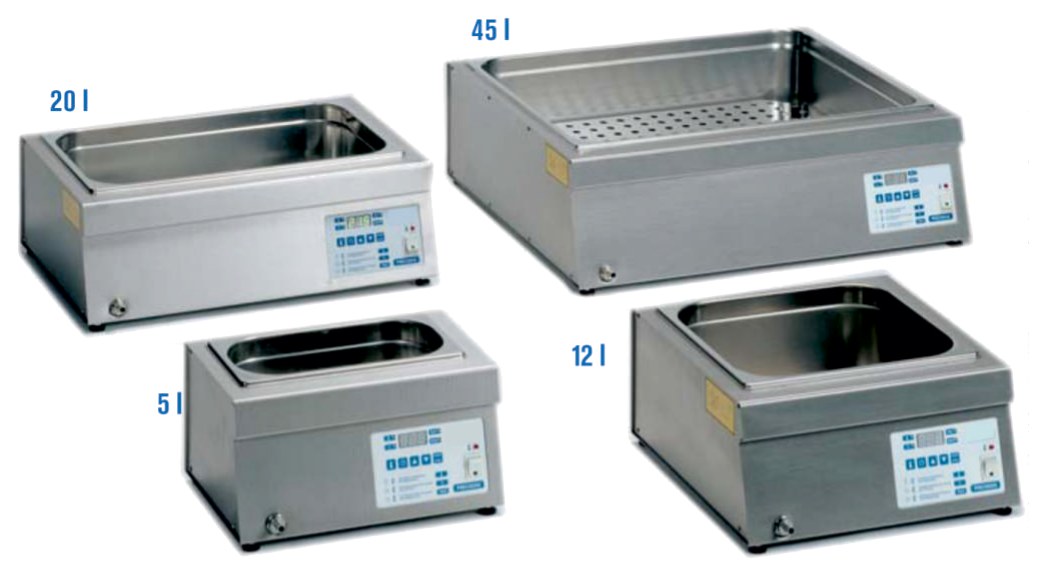 Precision water baths, 5 l, 12 l, 20 l and 45 l